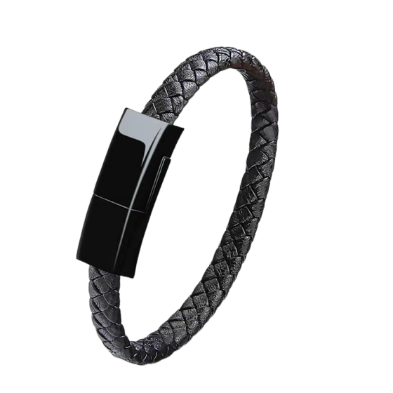 Men's Bracelet, Minimalist & Stylish Korean Trend Student Ins Niche Design, Data Cable Single Braided Charging Wristband