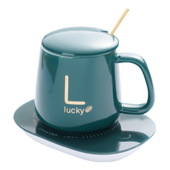 Tupperware-style 55°C Constant Temperature Cup Warmer & Heated Mug Gift Set